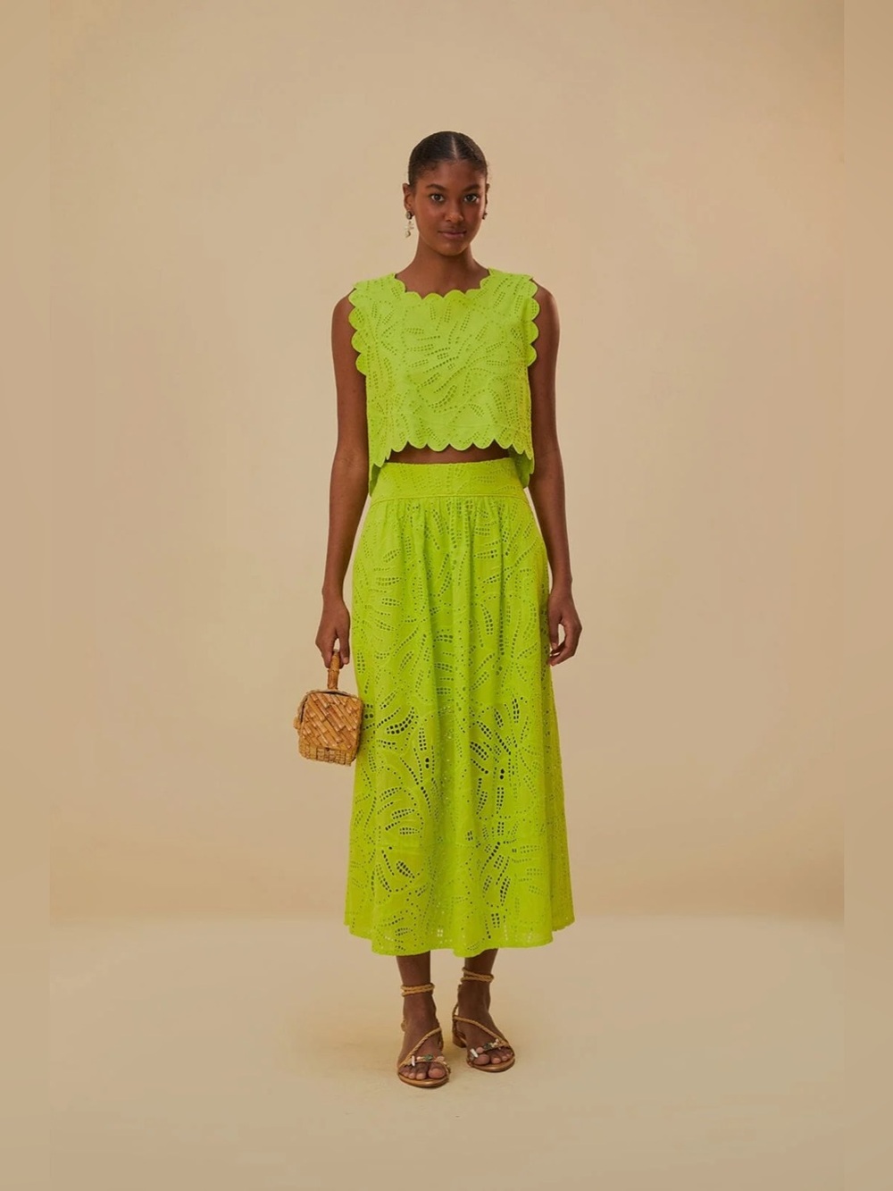 Farm Rio Green Monstera Eyelet Set